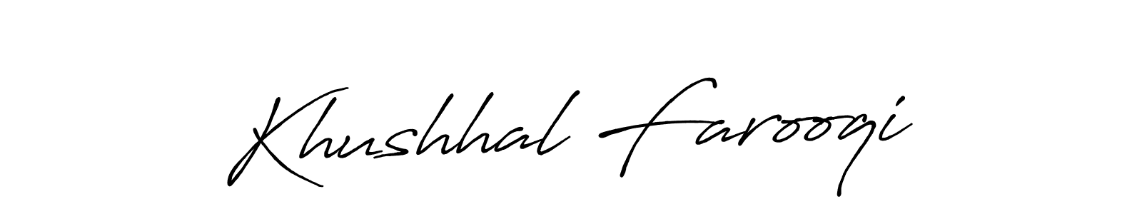 Also You can easily find your signature by using the search form. We will create Khushhal Farooqi name handwritten signature images for you free of cost using Antro_Vectra_Bolder sign style. Khushhal Farooqi signature style 7 images and pictures png