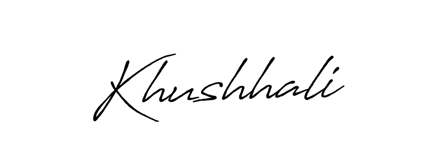Create a beautiful signature design for name Khushhali. With this signature (Antro_Vectra_Bolder) fonts, you can make a handwritten signature for free. Khushhali signature style 7 images and pictures png