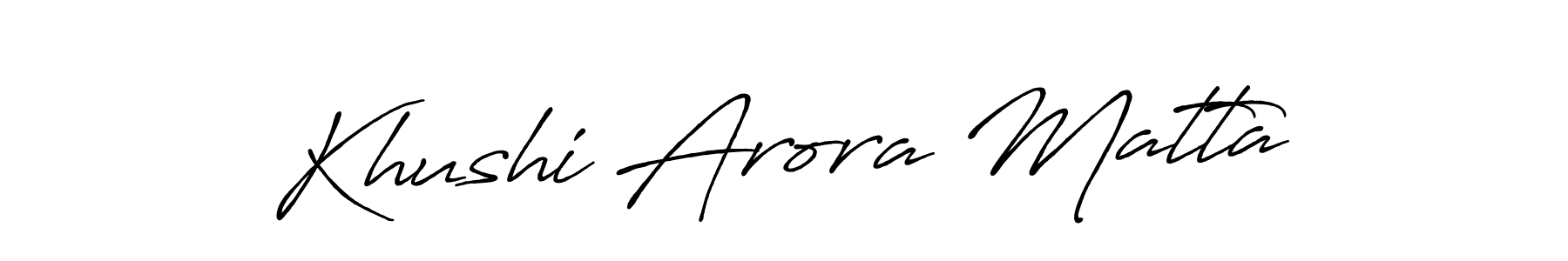 Make a beautiful signature design for name Khushi Arora Matta. Use this online signature maker to create a handwritten signature for free. Khushi Arora Matta signature style 7 images and pictures png