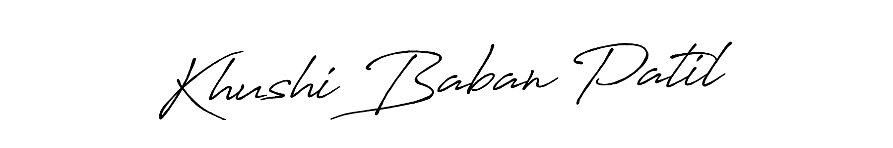 Make a beautiful signature design for name Khushi Baban Patil. Use this online signature maker to create a handwritten signature for free. Khushi Baban Patil signature style 7 images and pictures png