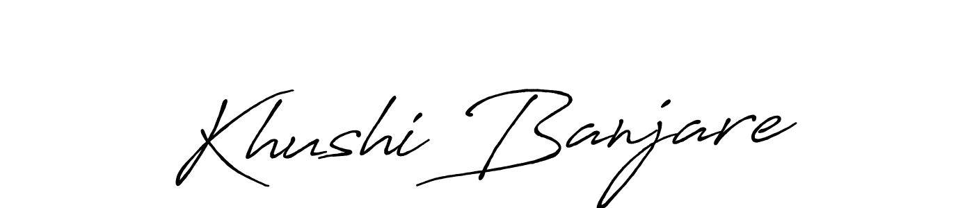 You should practise on your own different ways (Antro_Vectra_Bolder) to write your name (Khushi Banjare) in signature. don't let someone else do it for you. Khushi Banjare signature style 7 images and pictures png