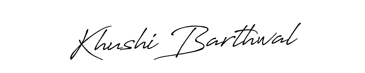 Design your own signature with our free online signature maker. With this signature software, you can create a handwritten (Antro_Vectra_Bolder) signature for name Khushi Barthwal. Khushi Barthwal signature style 7 images and pictures png