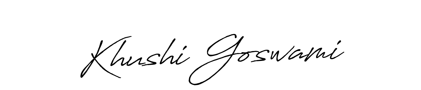 Antro_Vectra_Bolder is a professional signature style that is perfect for those who want to add a touch of class to their signature. It is also a great choice for those who want to make their signature more unique. Get Khushi Goswami name to fancy signature for free. Khushi Goswami signature style 7 images and pictures png