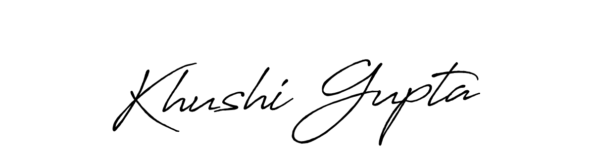 Use a signature maker to create a handwritten signature online. With this signature software, you can design (Antro_Vectra_Bolder) your own signature for name Khushi Gupta. Khushi Gupta signature style 7 images and pictures png