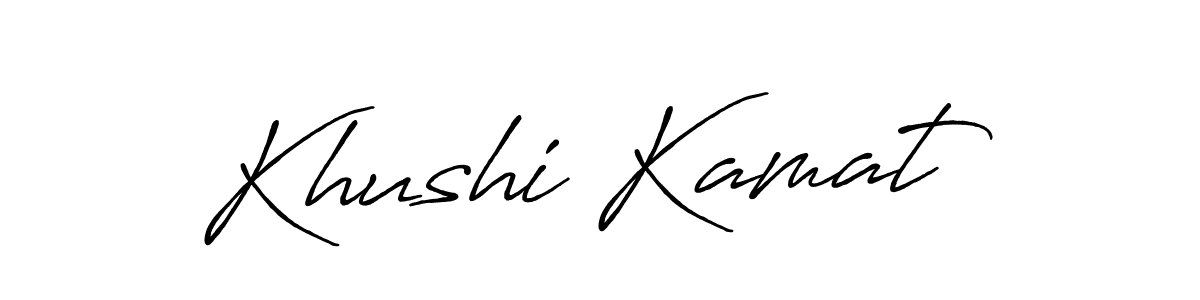 Also You can easily find your signature by using the search form. We will create Khushi Kamat name handwritten signature images for you free of cost using Antro_Vectra_Bolder sign style. Khushi Kamat signature style 7 images and pictures png