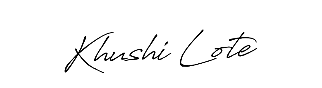 You should practise on your own different ways (Antro_Vectra_Bolder) to write your name (Khushi Lote) in signature. don't let someone else do it for you. Khushi Lote signature style 7 images and pictures png