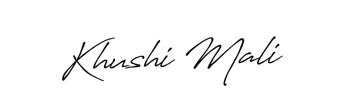 Design your own signature with our free online signature maker. With this signature software, you can create a handwritten (Antro_Vectra_Bolder) signature for name Khushi Mali. Khushi Mali signature style 7 images and pictures png