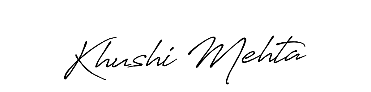 How to make Khushi Mehta signature? Antro_Vectra_Bolder is a professional autograph style. Create handwritten signature for Khushi Mehta name. Khushi Mehta signature style 7 images and pictures png