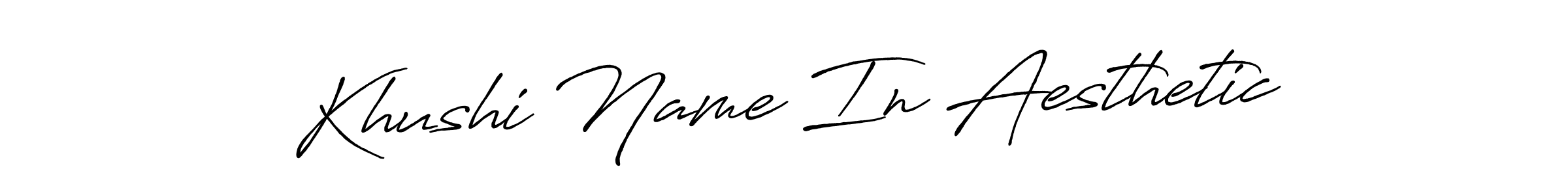 Also we have Khushi Name In Aesthetic name is the best signature style. Create professional handwritten signature collection using Antro_Vectra_Bolder autograph style. Khushi Name In Aesthetic signature style 7 images and pictures png