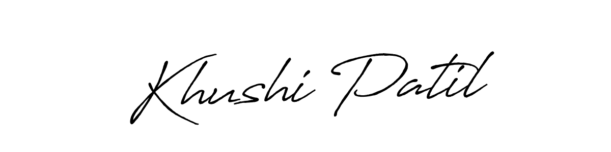Also You can easily find your signature by using the search form. We will create Khushi Patil name handwritten signature images for you free of cost using Antro_Vectra_Bolder sign style. Khushi Patil signature style 7 images and pictures png