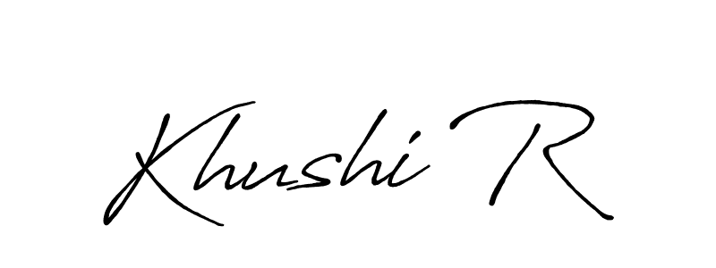 You can use this online signature creator to create a handwritten signature for the name Khushi R. This is the best online autograph maker. Khushi R signature style 7 images and pictures png