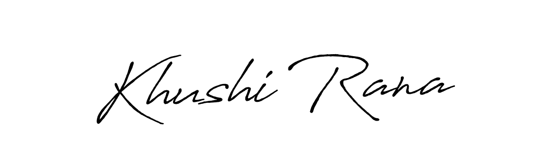 Khushi Rana stylish signature style. Best Handwritten Sign (Antro_Vectra_Bolder) for my name. Handwritten Signature Collection Ideas for my name Khushi Rana. Khushi Rana signature style 7 images and pictures png