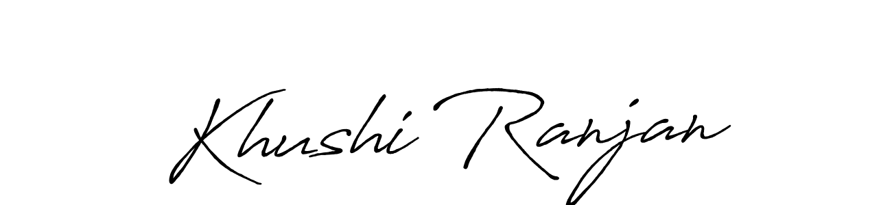 Use a signature maker to create a handwritten signature online. With this signature software, you can design (Antro_Vectra_Bolder) your own signature for name Khushi Ranjan. Khushi Ranjan signature style 7 images and pictures png