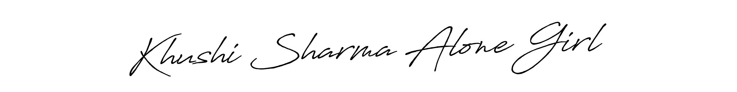 Make a beautiful signature design for name Khushi Sharma Alone Girl. With this signature (Antro_Vectra_Bolder) style, you can create a handwritten signature for free. Khushi Sharma Alone Girl signature style 7 images and pictures png