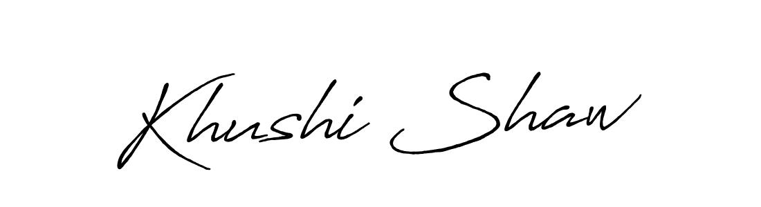 Also we have Khushi Shaw name is the best signature style. Create professional handwritten signature collection using Antro_Vectra_Bolder autograph style. Khushi Shaw signature style 7 images and pictures png