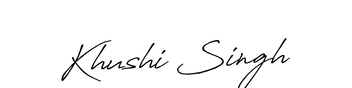 Khushi Singh stylish signature style. Best Handwritten Sign (Antro_Vectra_Bolder) for my name. Handwritten Signature Collection Ideas for my name Khushi Singh. Khushi Singh signature style 7 images and pictures png