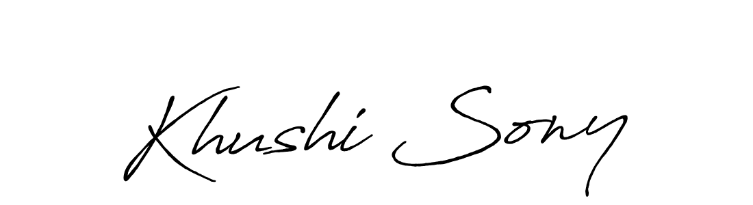 Create a beautiful signature design for name Khushi Sony. With this signature (Antro_Vectra_Bolder) fonts, you can make a handwritten signature for free. Khushi Sony signature style 7 images and pictures png