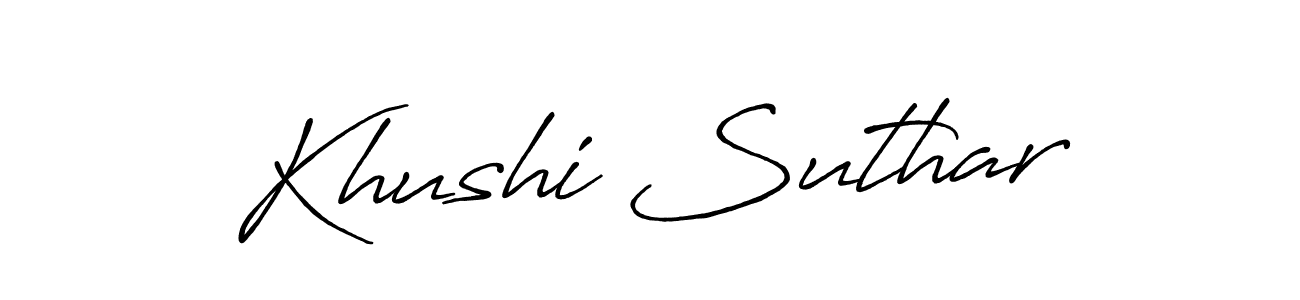 Make a beautiful signature design for name Khushi Suthar. Use this online signature maker to create a handwritten signature for free. Khushi Suthar signature style 7 images and pictures png