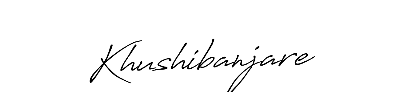 Use a signature maker to create a handwritten signature online. With this signature software, you can design (Antro_Vectra_Bolder) your own signature for name Khushibanjare. Khushibanjare signature style 7 images and pictures png