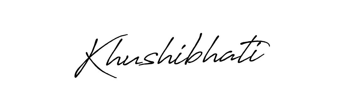 Use a signature maker to create a handwritten signature online. With this signature software, you can design (Antro_Vectra_Bolder) your own signature for name Khushibhati. Khushibhati signature style 7 images and pictures png