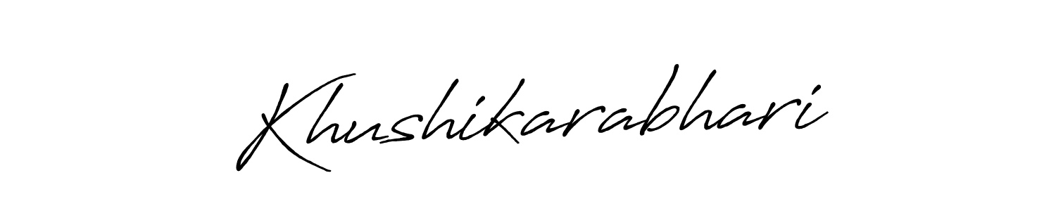 Use a signature maker to create a handwritten signature online. With this signature software, you can design (Antro_Vectra_Bolder) your own signature for name Khushikarabhari. Khushikarabhari signature style 7 images and pictures png