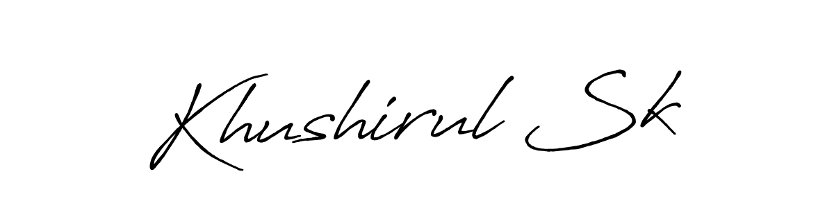 The best way (Antro_Vectra_Bolder) to make a short signature is to pick only two or three words in your name. The name Khushirul Sk include a total of six letters. For converting this name. Khushirul Sk signature style 7 images and pictures png