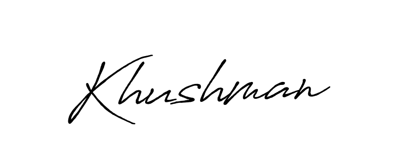 Similarly Antro_Vectra_Bolder is the best handwritten signature design. Signature creator online .You can use it as an online autograph creator for name Khushman. Khushman signature style 7 images and pictures png