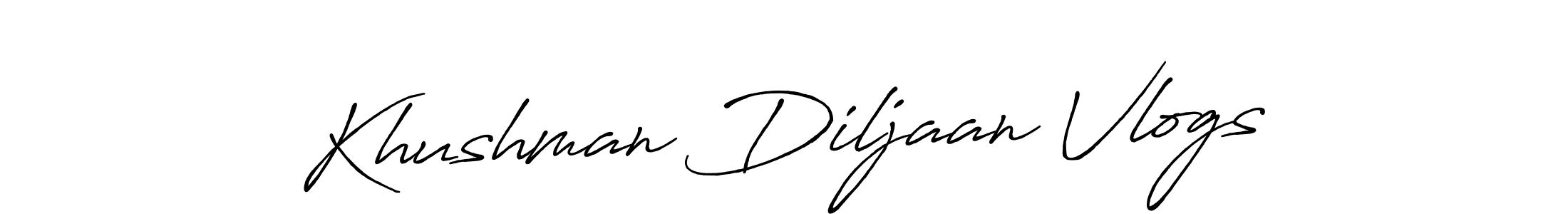 if you are searching for the best signature style for your name Khushman Diljaan Vlogs. so please give up your signature search. here we have designed multiple signature styles  using Antro_Vectra_Bolder. Khushman Diljaan Vlogs signature style 7 images and pictures png