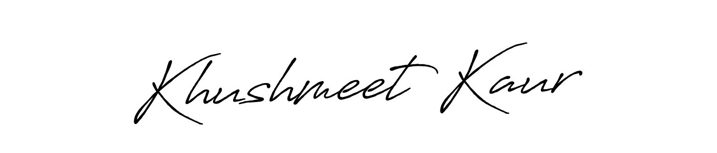 Design your own signature with our free online signature maker. With this signature software, you can create a handwritten (Antro_Vectra_Bolder) signature for name Khushmeet Kaur. Khushmeet Kaur signature style 7 images and pictures png