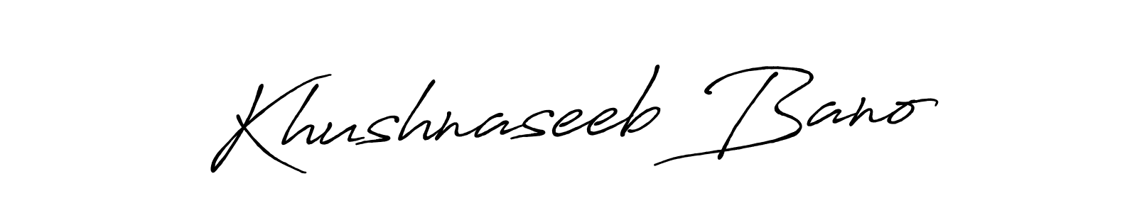 Similarly Antro_Vectra_Bolder is the best handwritten signature design. Signature creator online .You can use it as an online autograph creator for name Khushnaseeb Bano. Khushnaseeb Bano signature style 7 images and pictures png