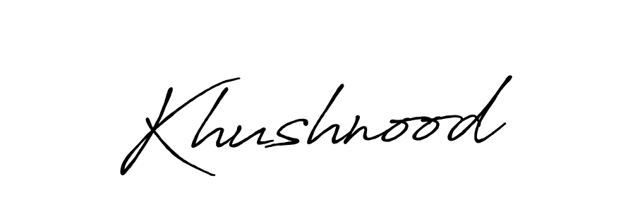 Also we have Khushnood name is the best signature style. Create professional handwritten signature collection using Antro_Vectra_Bolder autograph style. Khushnood signature style 7 images and pictures png
