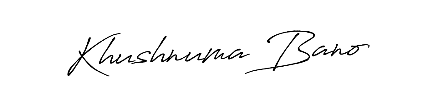 How to make Khushnuma Bano name signature. Use Antro_Vectra_Bolder style for creating short signs online. This is the latest handwritten sign. Khushnuma Bano signature style 7 images and pictures png