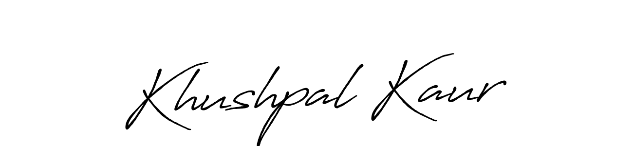 Design your own signature with our free online signature maker. With this signature software, you can create a handwritten (Antro_Vectra_Bolder) signature for name Khushpal Kaur. Khushpal Kaur signature style 7 images and pictures png
