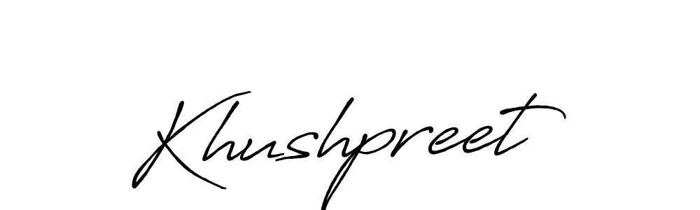 Khushpreet stylish signature style. Best Handwritten Sign (Antro_Vectra_Bolder) for my name. Handwritten Signature Collection Ideas for my name Khushpreet. Khushpreet signature style 7 images and pictures png