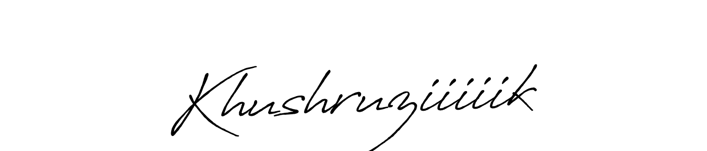 Use a signature maker to create a handwritten signature online. With this signature software, you can design (Antro_Vectra_Bolder) your own signature for name Khushruziiiiik. Khushruziiiiik signature style 7 images and pictures png