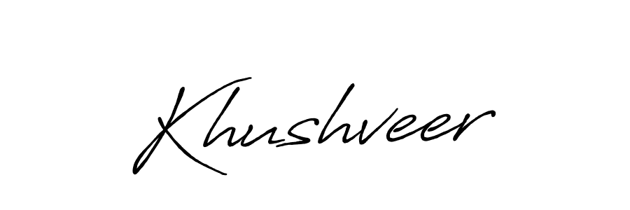 Make a beautiful signature design for name Khushveer. With this signature (Antro_Vectra_Bolder) style, you can create a handwritten signature for free. Khushveer signature style 7 images and pictures png