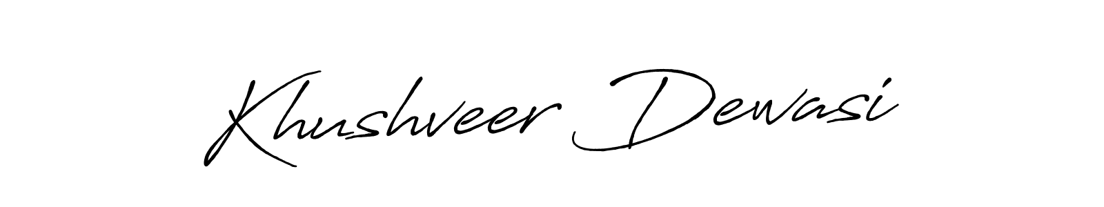 Make a beautiful signature design for name Khushveer Dewasi. With this signature (Antro_Vectra_Bolder) style, you can create a handwritten signature for free. Khushveer Dewasi signature style 7 images and pictures png