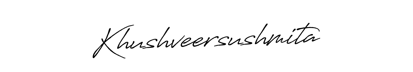 Make a beautiful signature design for name Khushveersushmita. With this signature (Antro_Vectra_Bolder) style, you can create a handwritten signature for free. Khushveersushmita signature style 7 images and pictures png