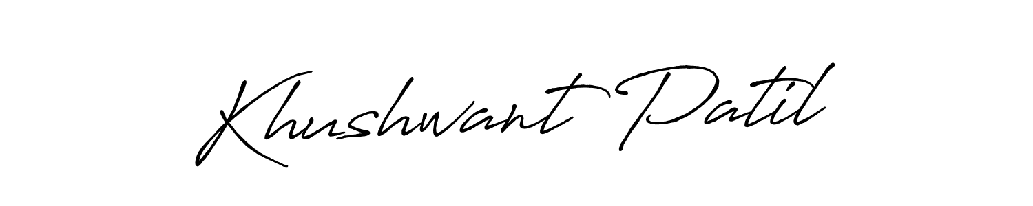 Create a beautiful signature design for name Khushwant Patil. With this signature (Antro_Vectra_Bolder) fonts, you can make a handwritten signature for free. Khushwant Patil signature style 7 images and pictures png