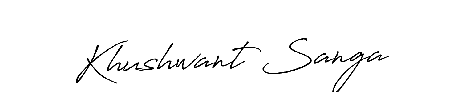 Use a signature maker to create a handwritten signature online. With this signature software, you can design (Antro_Vectra_Bolder) your own signature for name Khushwant Sanga. Khushwant Sanga signature style 7 images and pictures png