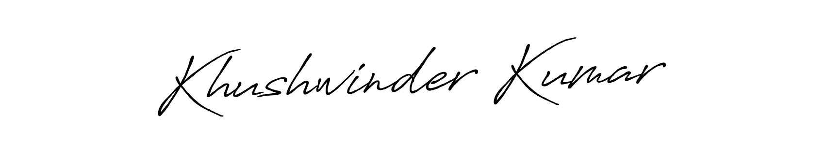 Make a beautiful signature design for name Khushwinder Kumar. With this signature (Antro_Vectra_Bolder) style, you can create a handwritten signature for free. Khushwinder Kumar signature style 7 images and pictures png