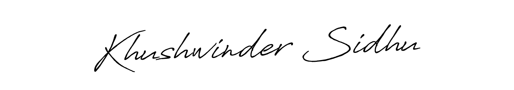 Create a beautiful signature design for name Khushwinder Sidhu. With this signature (Antro_Vectra_Bolder) fonts, you can make a handwritten signature for free. Khushwinder Sidhu signature style 7 images and pictures png