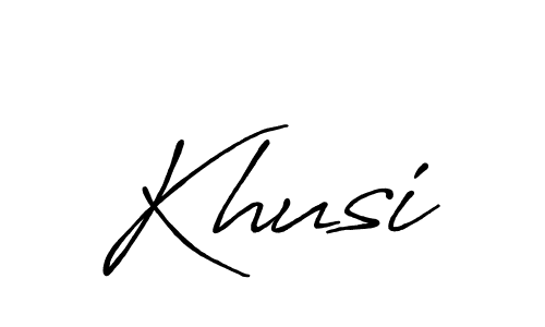 Make a beautiful signature design for name Khusi. Use this online signature maker to create a handwritten signature for free. Khusi signature style 7 images and pictures png