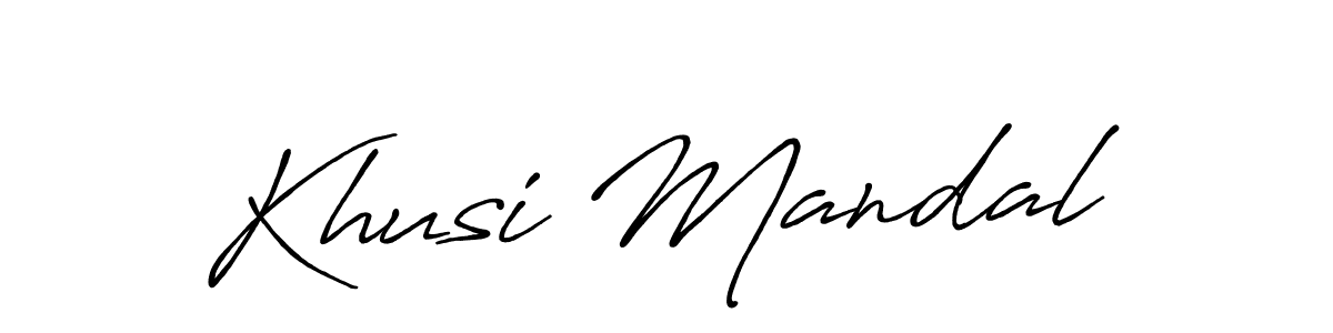 Create a beautiful signature design for name Khusi Mandal. With this signature (Antro_Vectra_Bolder) fonts, you can make a handwritten signature for free. Khusi Mandal signature style 7 images and pictures png