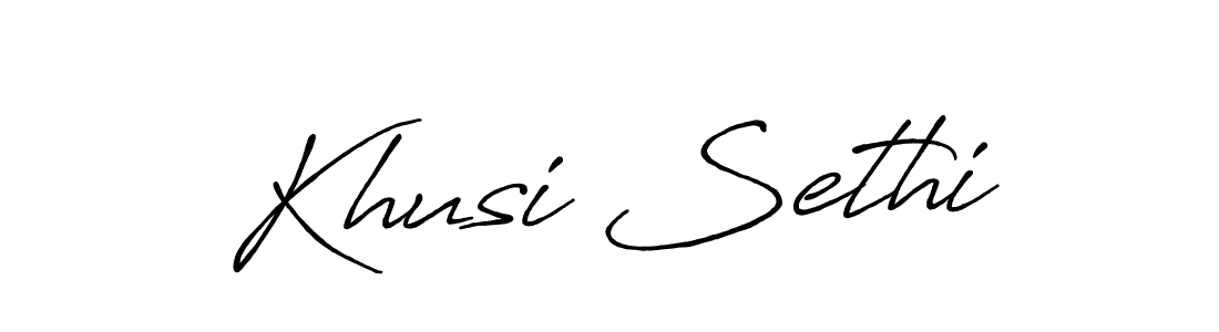 Design your own signature with our free online signature maker. With this signature software, you can create a handwritten (Antro_Vectra_Bolder) signature for name Khusi Sethi. Khusi Sethi signature style 7 images and pictures png