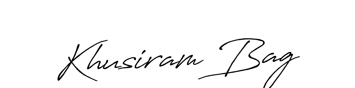 Design your own signature with our free online signature maker. With this signature software, you can create a handwritten (Antro_Vectra_Bolder) signature for name Khusiram Bag. Khusiram Bag signature style 7 images and pictures png