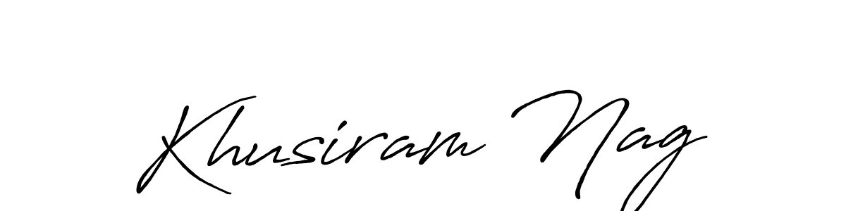 Also we have Khusiram Nag name is the best signature style. Create professional handwritten signature collection using Antro_Vectra_Bolder autograph style. Khusiram Nag signature style 7 images and pictures png