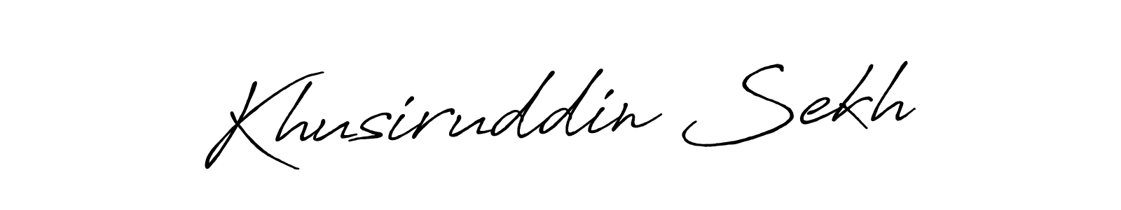 Khusiruddin Sekh stylish signature style. Best Handwritten Sign (Antro_Vectra_Bolder) for my name. Handwritten Signature Collection Ideas for my name Khusiruddin Sekh. Khusiruddin Sekh signature style 7 images and pictures png