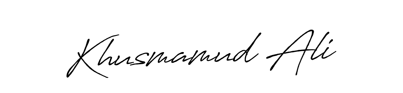 The best way (Antro_Vectra_Bolder) to make a short signature is to pick only two or three words in your name. The name Khusmamud Ali include a total of six letters. For converting this name. Khusmamud Ali signature style 7 images and pictures png