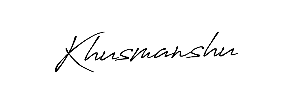 Create a beautiful signature design for name Khusmanshu. With this signature (Antro_Vectra_Bolder) fonts, you can make a handwritten signature for free. Khusmanshu signature style 7 images and pictures png